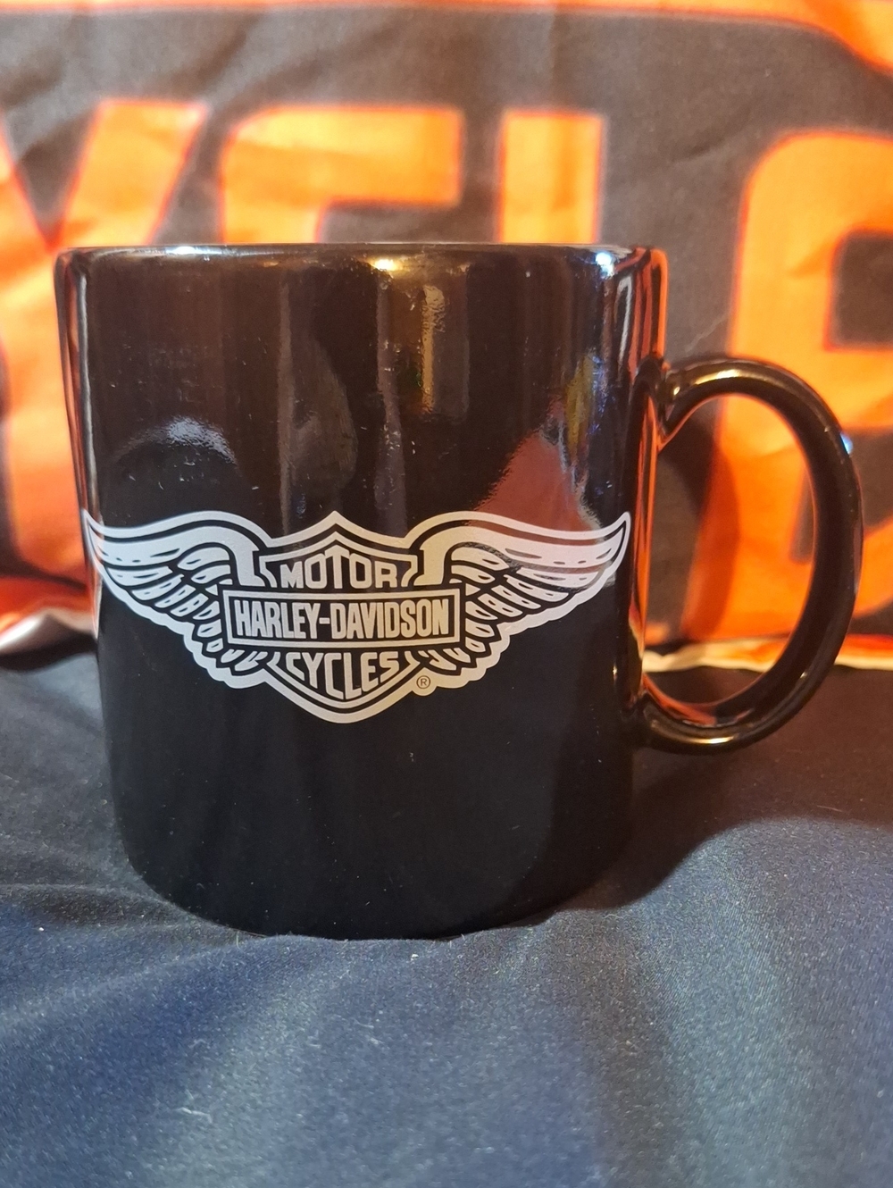 Harley-Davidson Black and White Winged Logo Mug